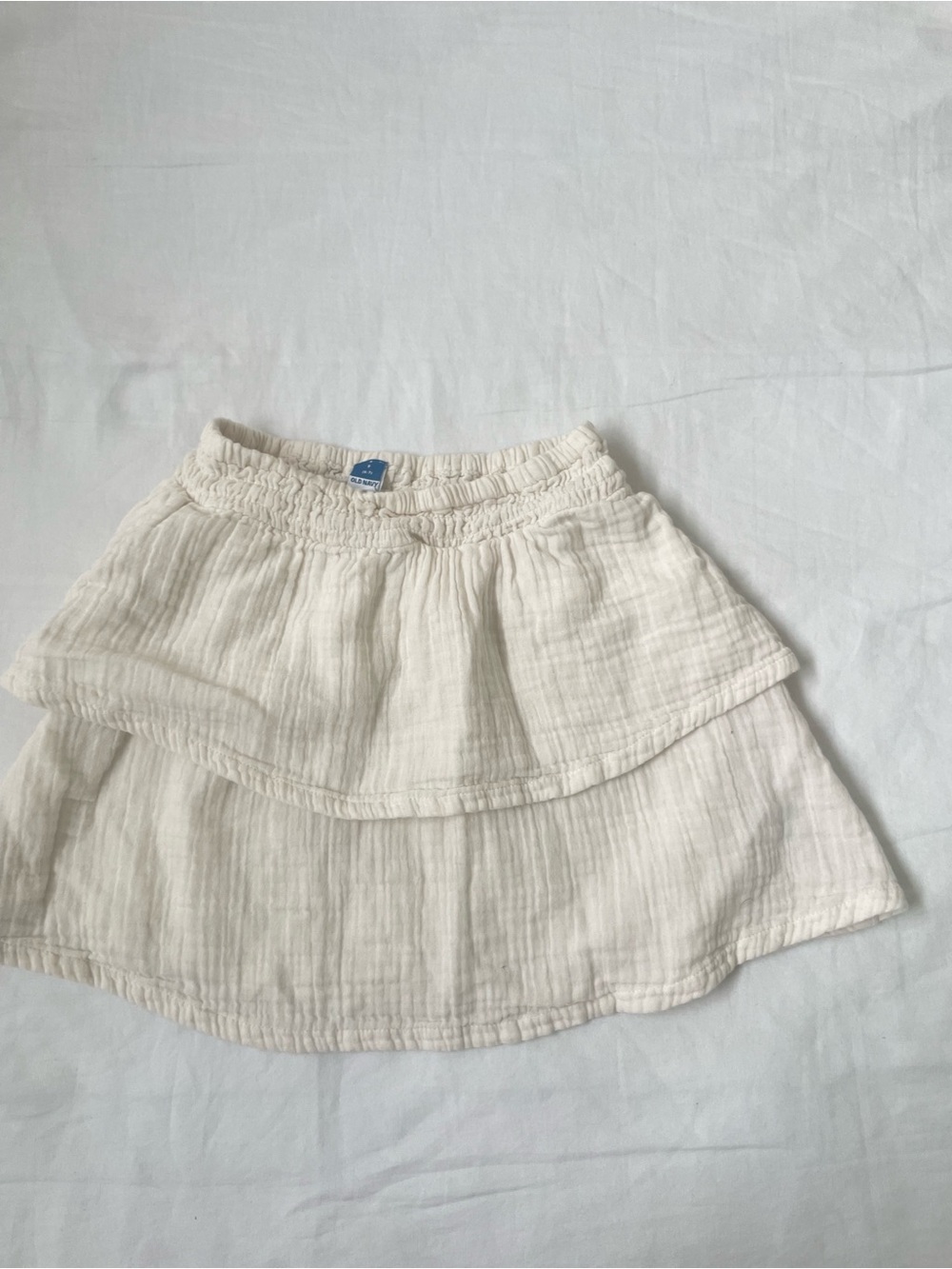 Old Navy Cream Tiered Cotton Skirt for Kids